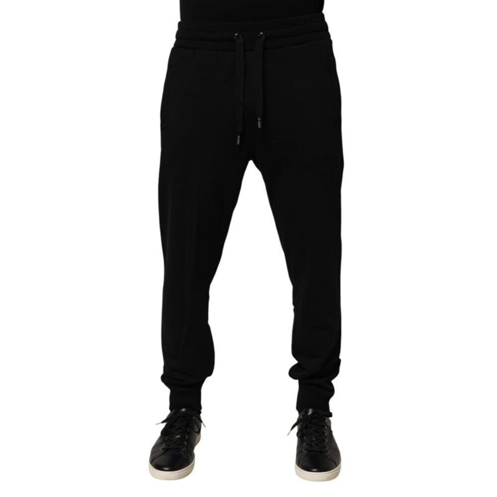 Dolce & Gabbana Black Cotton Jogger Men SweatMen's Men's Pants